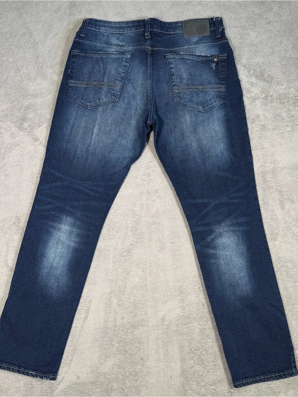 Buffalo David Bitton Ash-X Mens Jeans 33x30 Slim Stretch Dark Wash Distressed